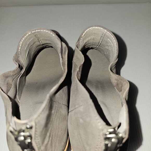 NEW Eileen Fisher Ember Low Ankle Bootie Women 10 Taupe Brown Leather Block Heel - Picture 8 of 13